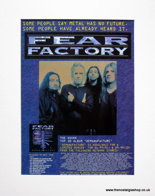 Fear Factory  Demanufacture. Original advert 1995 (ref AD924)