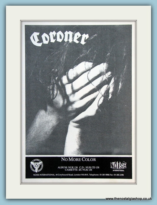 Coroner No More Color Original Music Advert 1989 (ref AD3745)