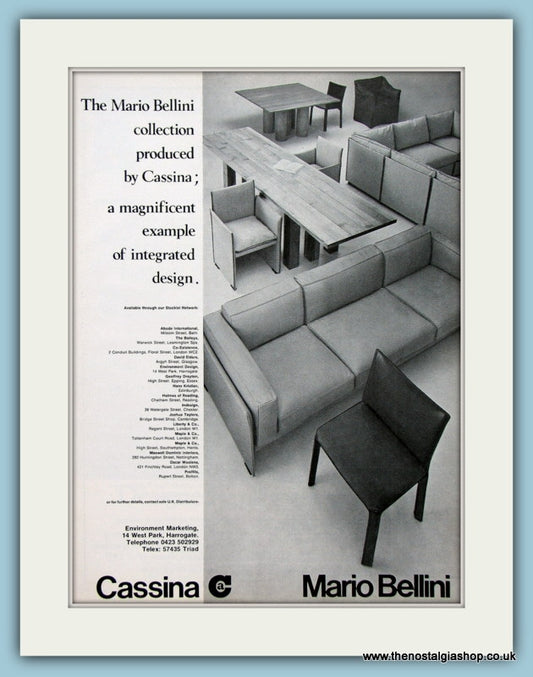 Mario Bellini by Cassina. Furniture. Original Advert 1978 (ref AD2459)