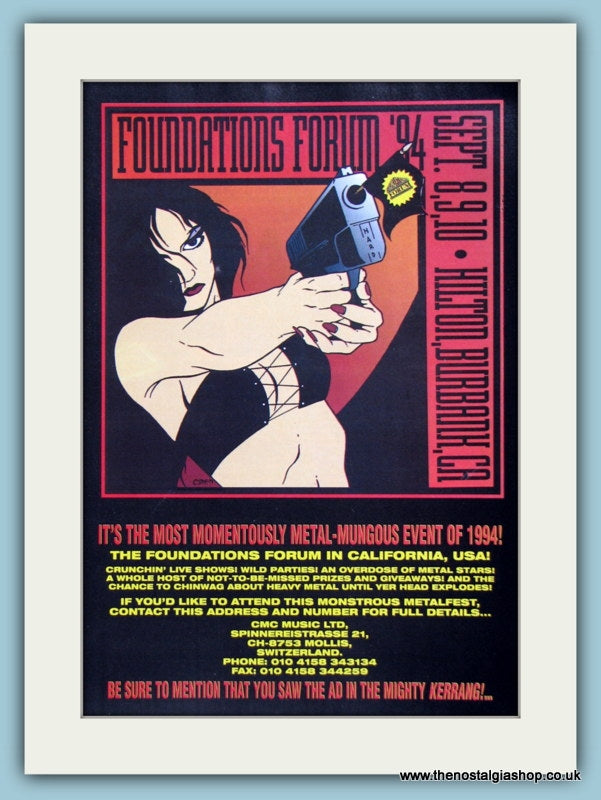 Foundations Forum Sept '94 Music Festival Original Advert (ref AD2929)