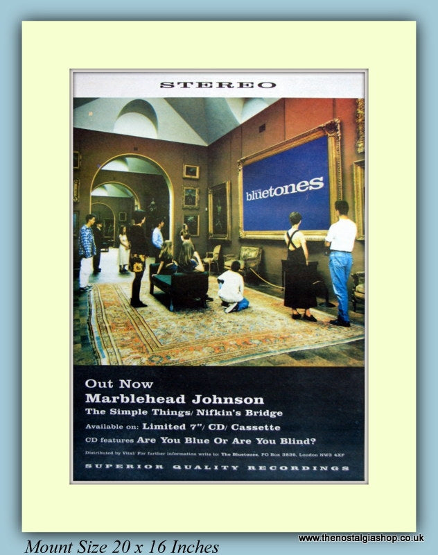 Bluetones Marblehead Johnson Original Advert 1996 (ref AD9166)