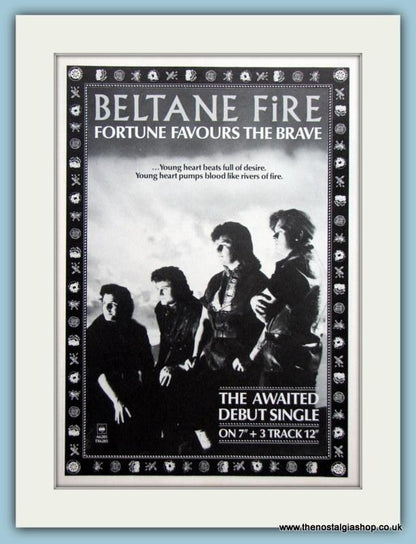 Beltane Fire Different Breed & Fortune Favours The Brave Set Of 2 Original Music Adverts 1985 (ref AD3509)