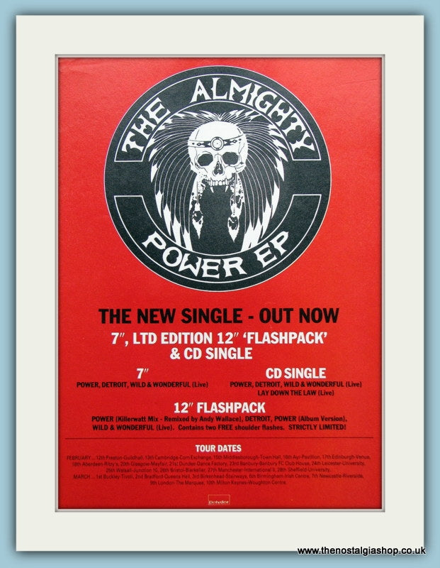 The Almighty Power EP 1989 Original Advert (ref AD3144)