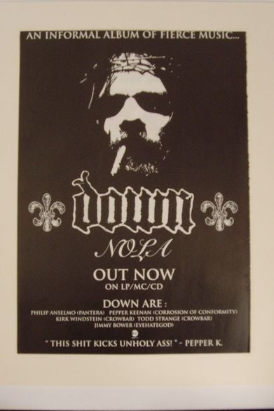 Down - "NOLA" 1995 original advert(AD5042K)