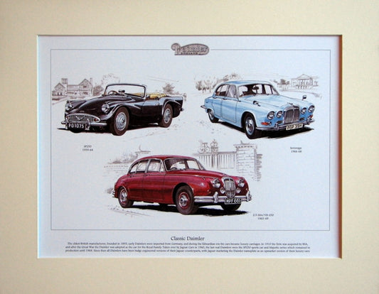 Daimler Classic Cars  Mounted Print