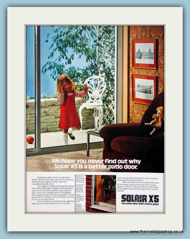 Solair Patio Doors. Set of 3 Original Adverts 1974/75 (ref AD2482)