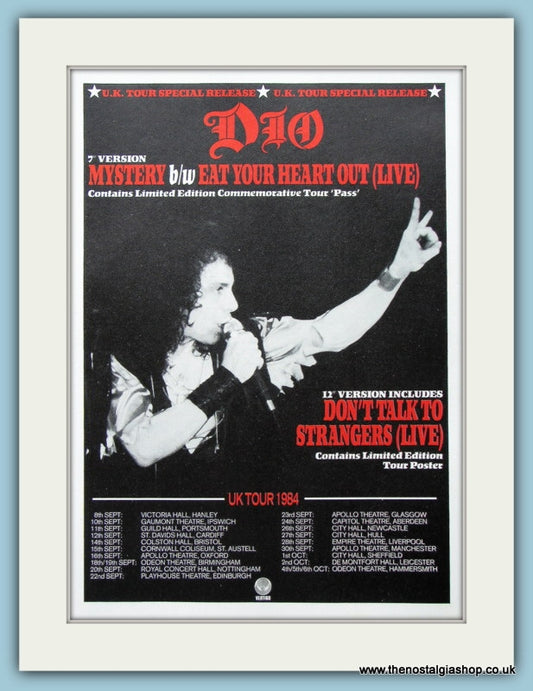 Dio Mystery - Eat Your Heart Out Tour Dates 1984 Original Advert (ref AD4453)