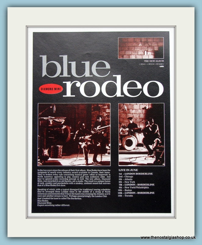 Blue Rodeo Diamond Mine Original Music Advert 1989 (ref AD3469)