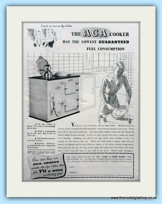 AGA Cooker. Original Advert 1939 (ref AD4754)