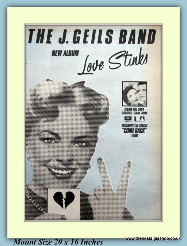 J.Geils Band Love Stinks Original Advert 1980 (ref AD9271)