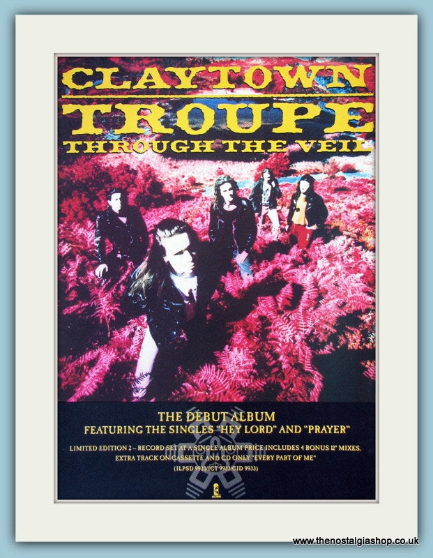 Claytown Troupe Through The Veil Original Music Advert 1989 (ref AD3743)