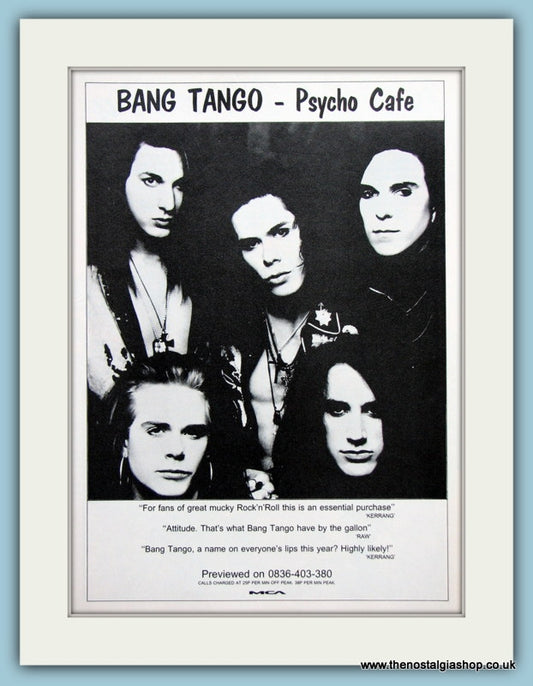 Bang Tango Psycho Cafe Original Music Advert 1989 (ref AD3512)