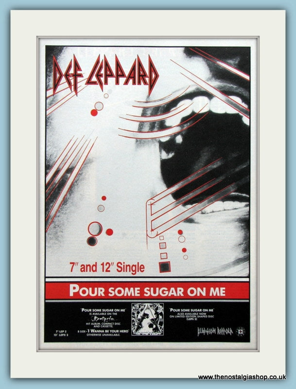 Def Leppard Pour Some Sugar On Me 1987 Original Advert (ref AD4458)