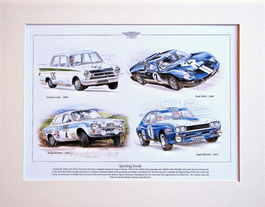 Ford - Sporting Fords  Mounted print