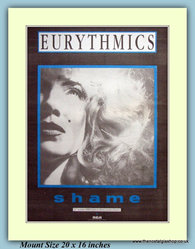 Eurythmics Shame Original Advert 1987 (ref AD9286)