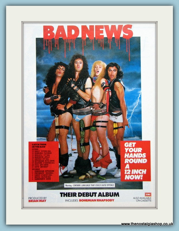 Bad News Their Debut Album Original Music Advert  1987 (ref AD3545)