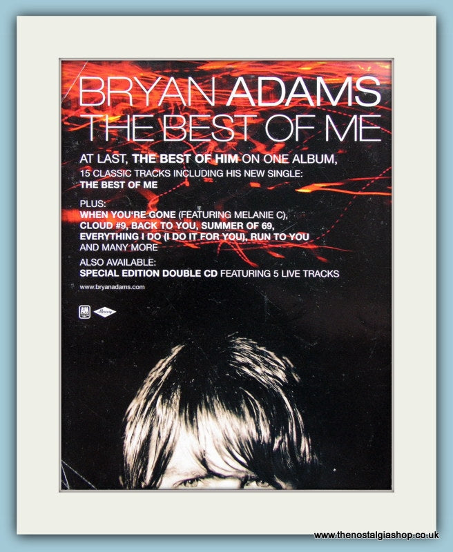 Bryan Adams The Best Of Me Original Music Advert 1999 (ref AD3482)