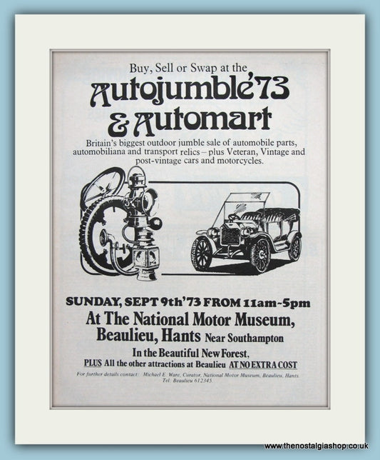 Beaulieu Autojumble Event 1973. Original Advert 1973 (ref AD2003)