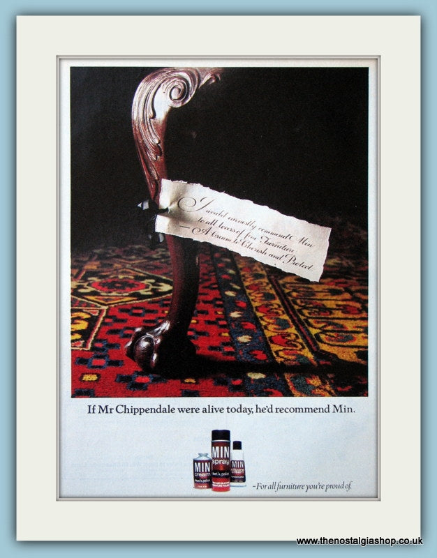 Min Mr Chippendale Furniture Polish Original Advert 1970 (ref AD4690)