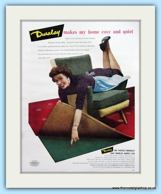 Duralay Underlay Original Advert 1955 (ref AD4846)