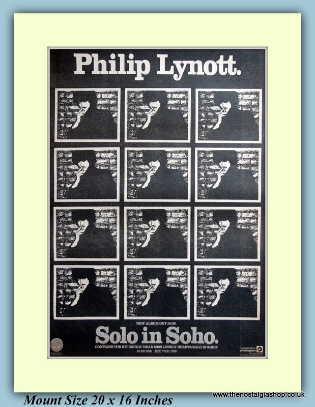 Phil Lynott Solo In Soho Original Advert 1980 (ref AD9397)