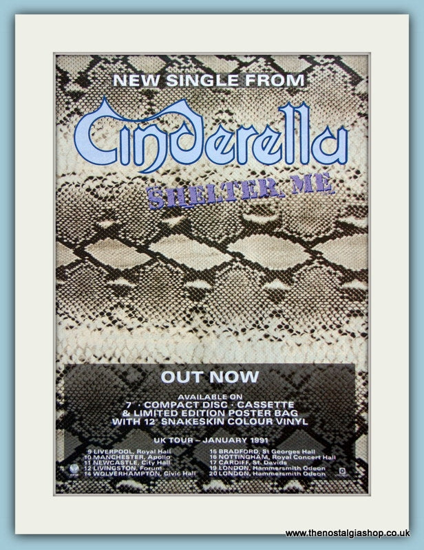 Cinderella Shelter Me 1990 Original Advert (ref AD4059)