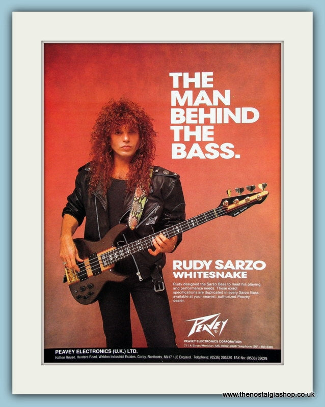 Rudy Sarzo Bass Guitar from Peavey. Original Advert 1990 (ref AD2198)