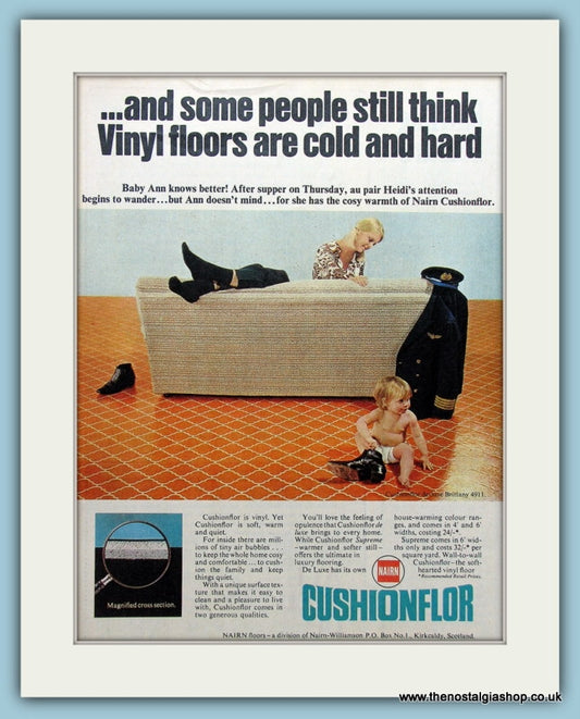 Cushionflor Nairn Vynyl Flooring Original Advert 1970 (ref AD3695)