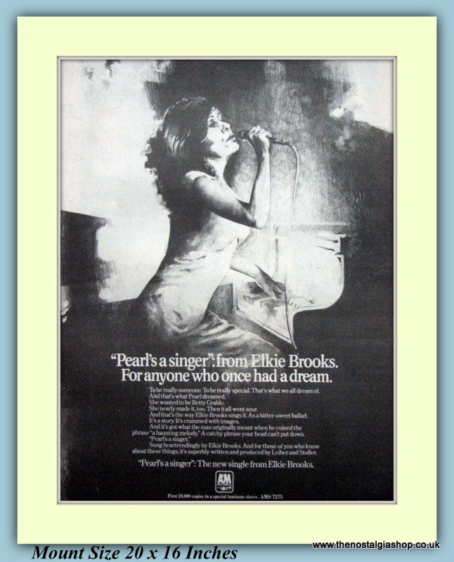 Elkie Brooks Pearl's A Singer Original Advert 1977 (refAD9267)