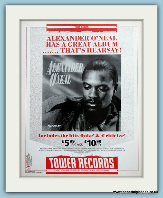 Alexander O'Neal Hearsay 1987 Original Advert (ref AD3065)