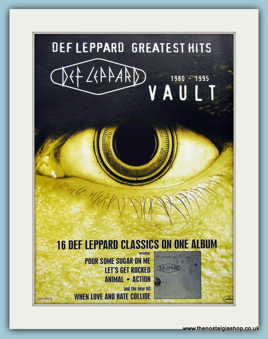 Def Leppard Vault Greatest Hits 1980/95 Original Advert (ref AD4459)