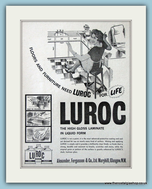 Luroc High Gloss Laminate Original Advert 1964 (ref AD4669)