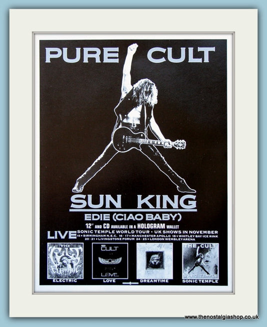 The Cult Sun King Original Advert 1989 Tour Dates ref AD4106)