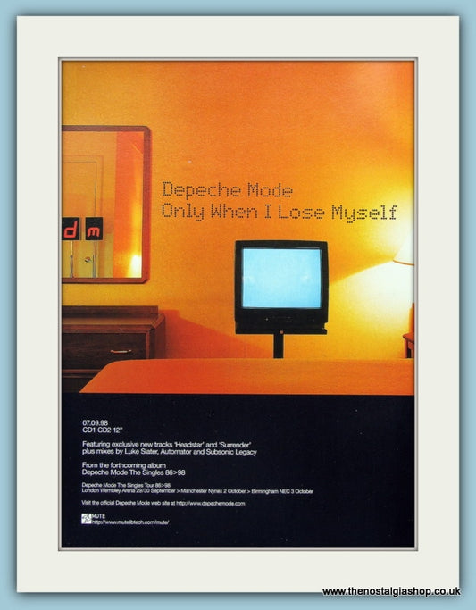 Depeche Mode Only When I Lose Myself  1998 Original Advert (ref AD4441)