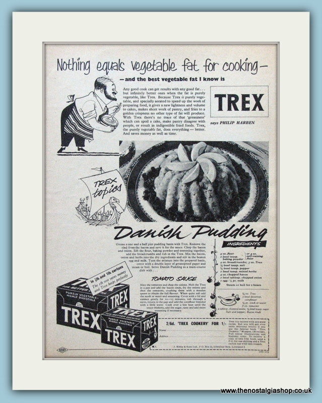 Trex Vegetable Fat. Original Advert 1956 (ref AD4283)