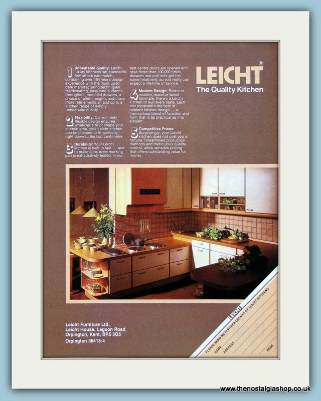 Leicht Kitchen Furniture Original Advert 1981 (ref AD2800)