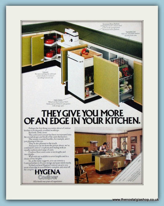 Hygena Contour Kitchen Furniture Original Advert 1979 (ref AD2774)