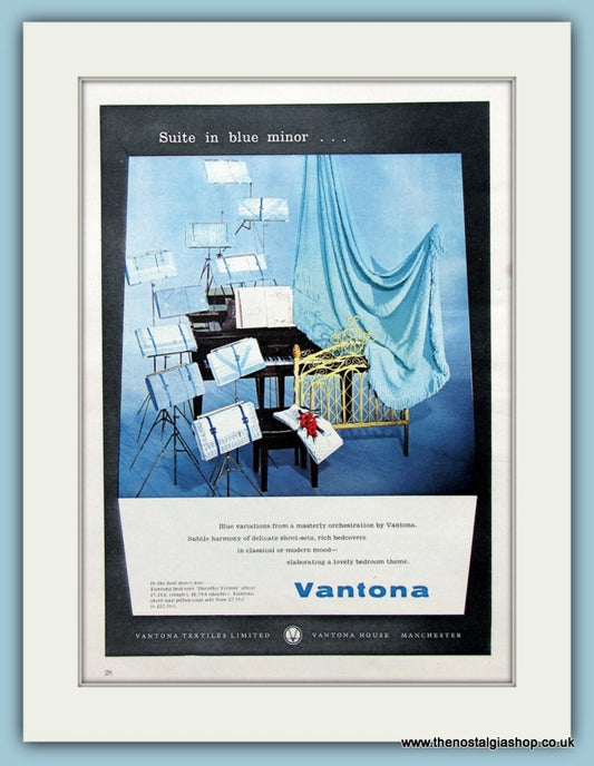 Vantona Sheets and Bedcovers. Original Advert 1959 (ref AD2409)