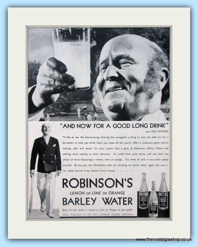 Robinson's Barley Water Original Advert 1939 (ref AD4934)