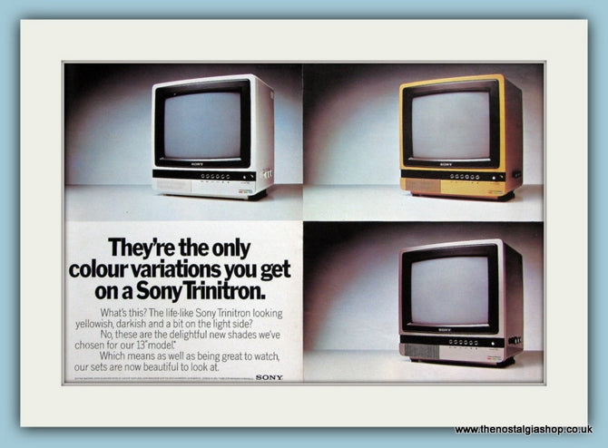 Sony Trinitron Colour TV Set Of 2 Original Adverts 1977 (ref AD3038)