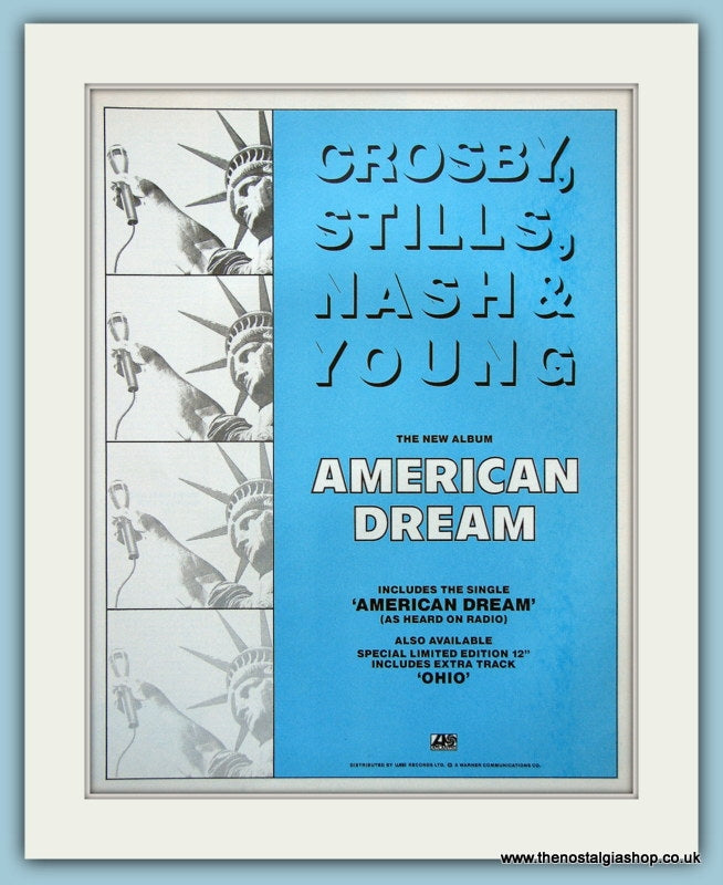 Crosby, Stills, Nash & Young American Dream Original Advert 1989 (ref AD4140)