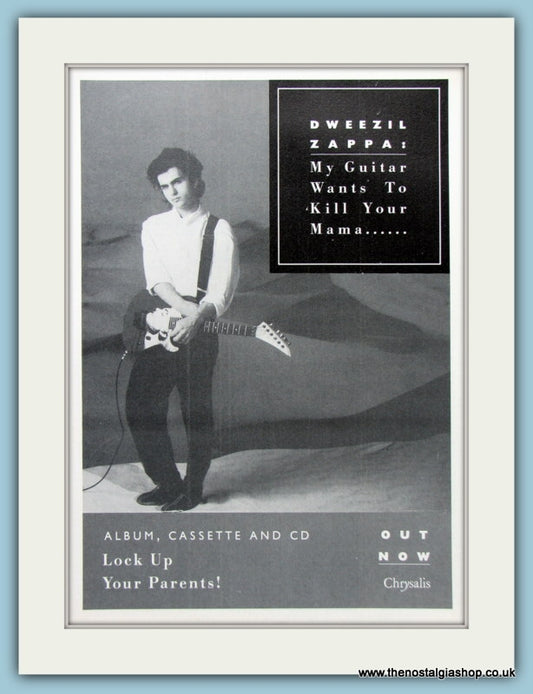 Dweezil Zappa My Guitar Wants To Kill Your Mama.. 1988 Original Advert (ref AD4480)