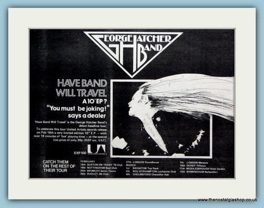 George Hatcher Band 1977 Tour Advert (ref AD2069)