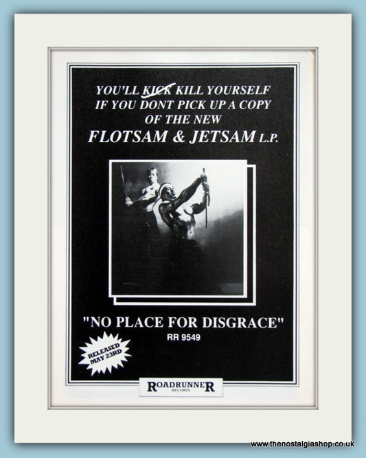 Flotsam & Jetsam - No Place for Disgrace 1988 Original Advert (ref AD2918)