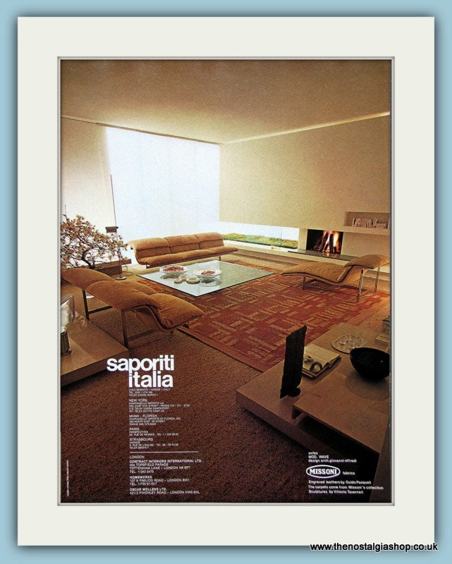 Saporiti Italia Interiors Original Advert 1981 (ref AD2425)