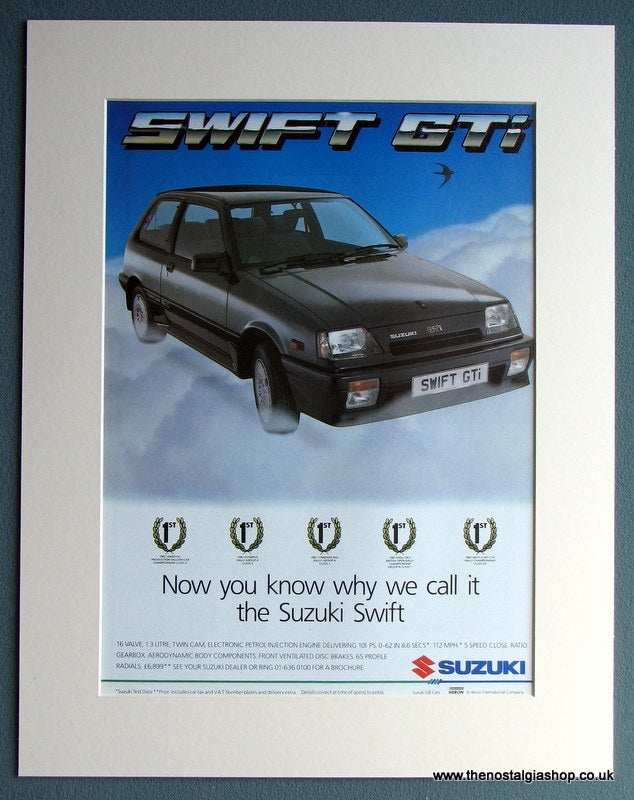 Suzuki Swift Gti 1988 Original Advert (Ref Ad1730) – The Nostalgia Shop