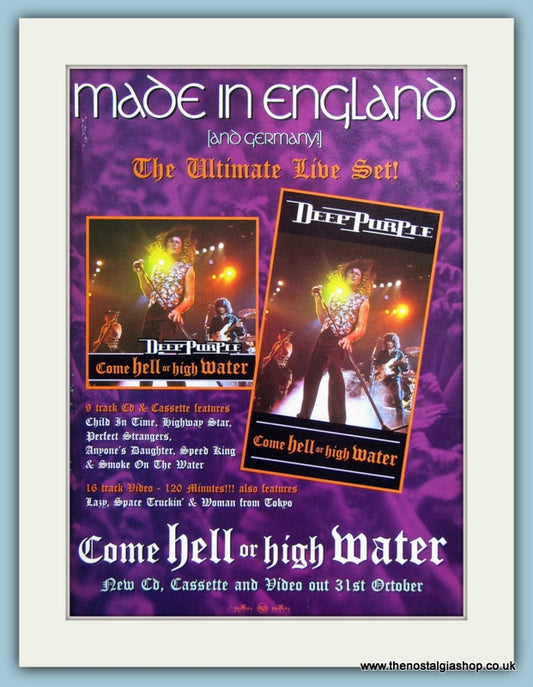 Deep Purple Come Hell Or High Water Ultimate Live Set Original Advert 1994 (ref AD4152)