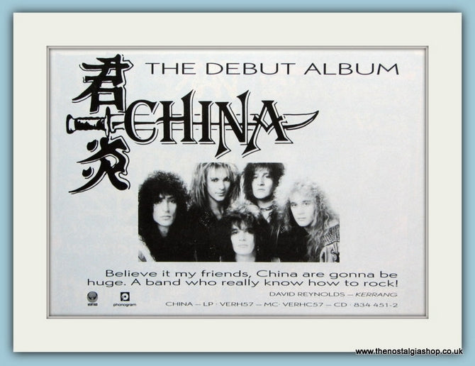 China Debut Album Original Music Advert 1988 (ref AD3816)