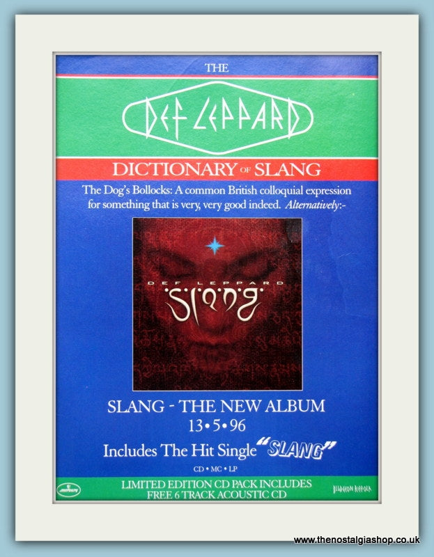 Def Leppard Slang 1996 Original Advert (ref AD4460)