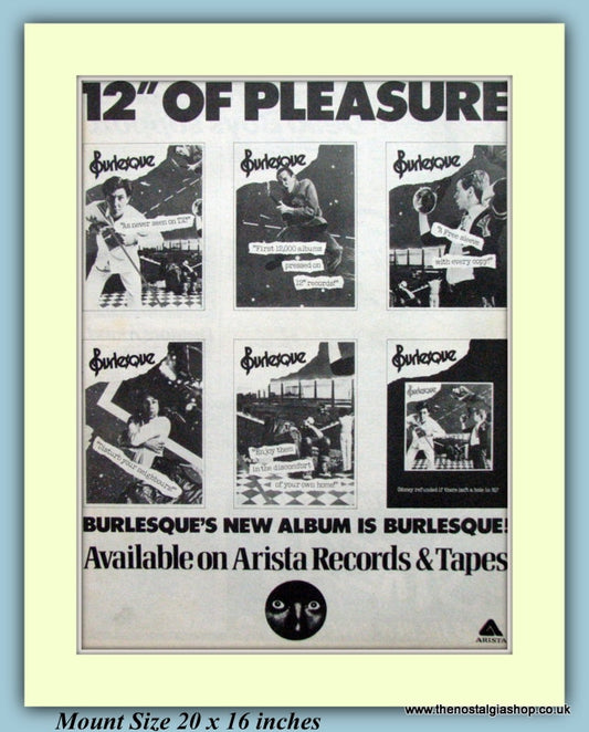 Burlesque Original Advert 1977 (ref AD9303)